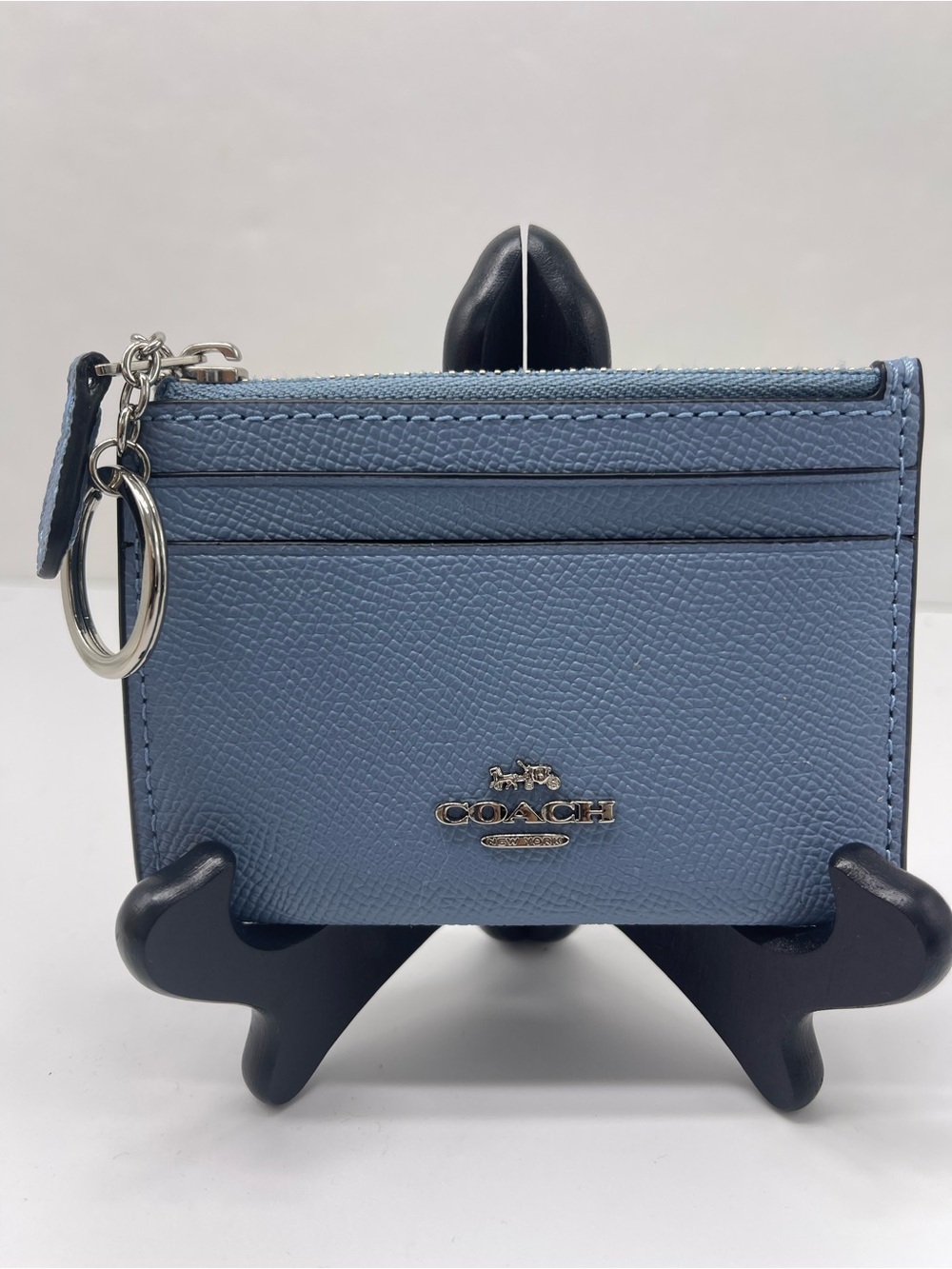Coach Mini Skinny Crossgrain Leather Id Card Zip Closure Case
Silver/Slate
NWT